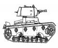 танк Т-26, чертеж огнемётного танка, вид справа