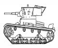 танк Т-26, чертеж ходовой части, вид слева