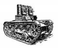 танк Т-26, рисунок, вид справа спереди