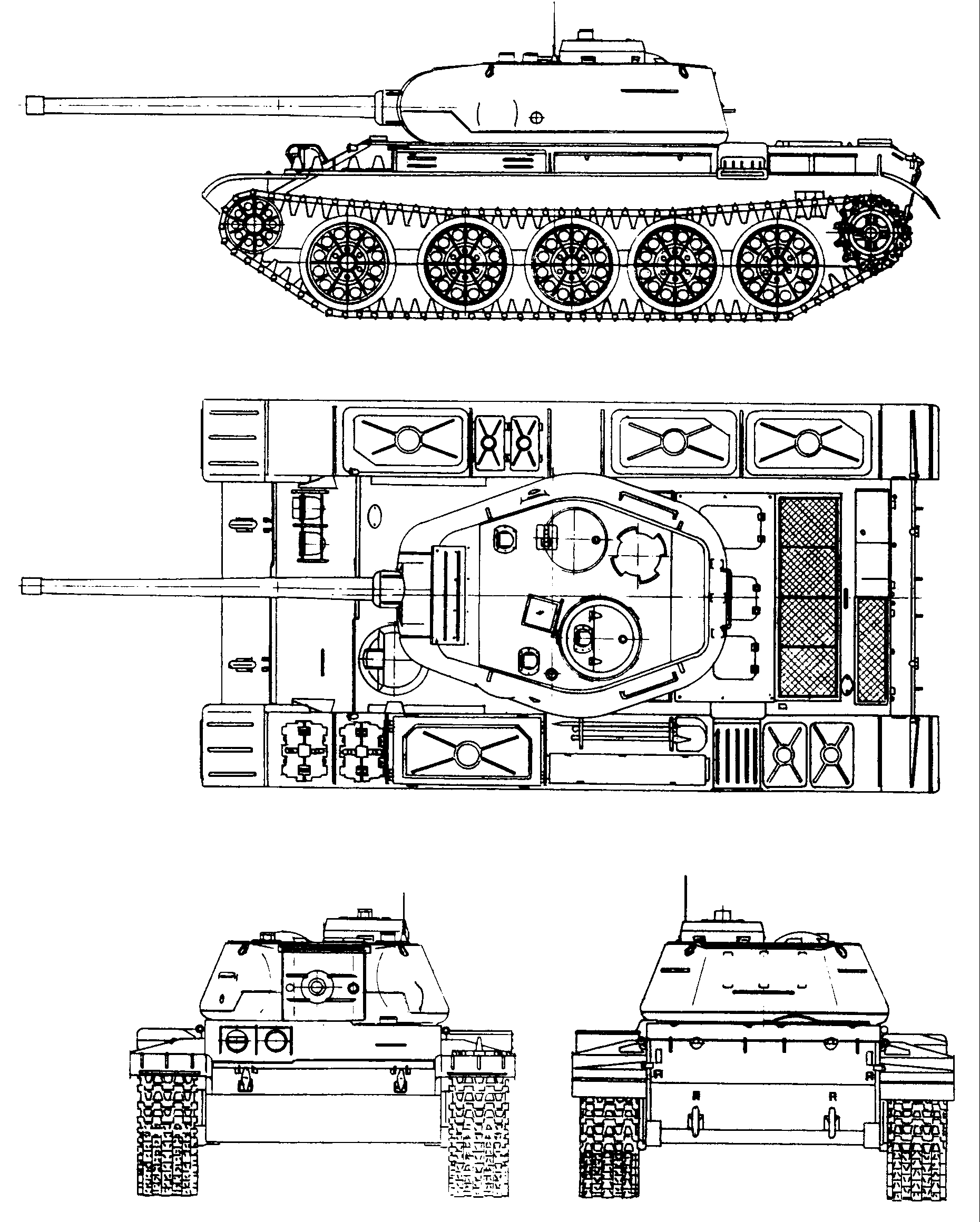 Чертежи танка т 44 с размерами